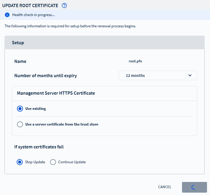 Updating Root Certificate