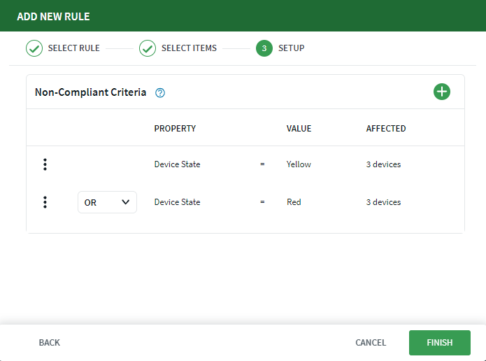 Compliance rule creation completions