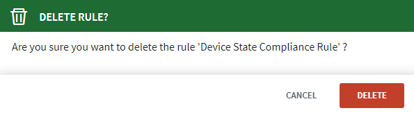 Compliance rule delete confirmation