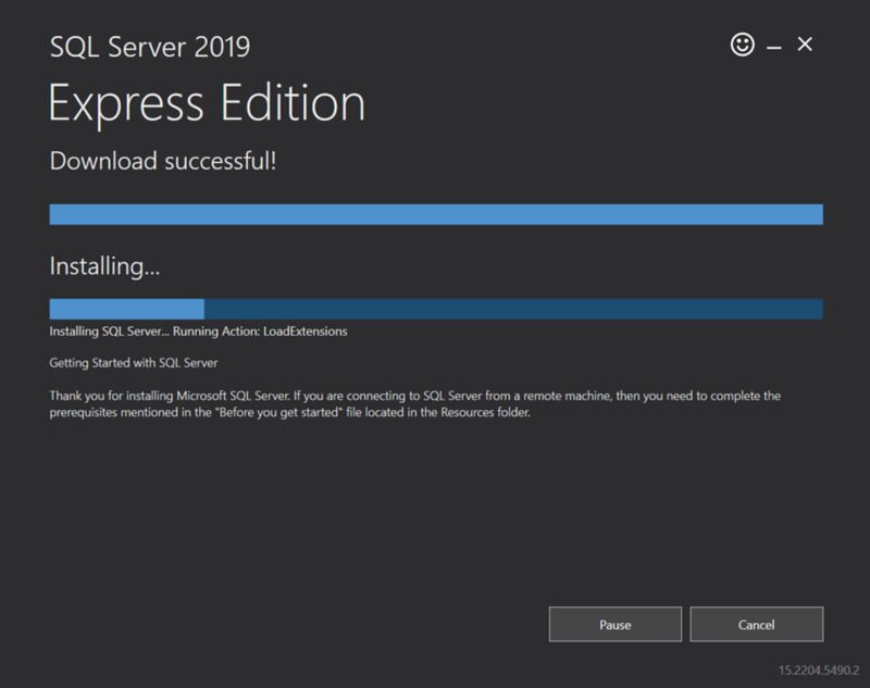 Installing Microsoft SQL Server Express