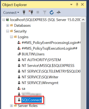 List of new SQL logins