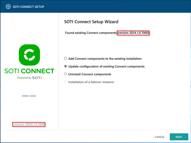 SOTI Connect Setup Wizard