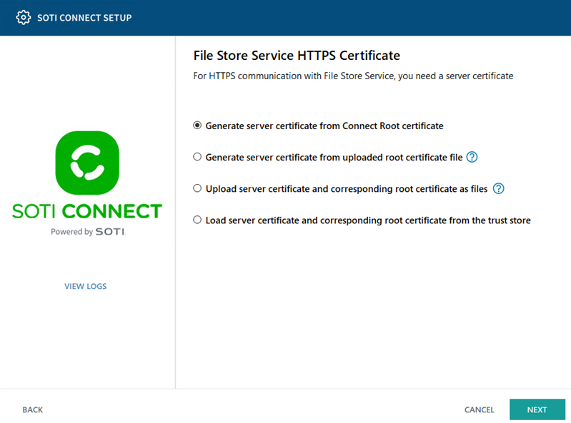 Configure File Store Service HTTPS Certificate