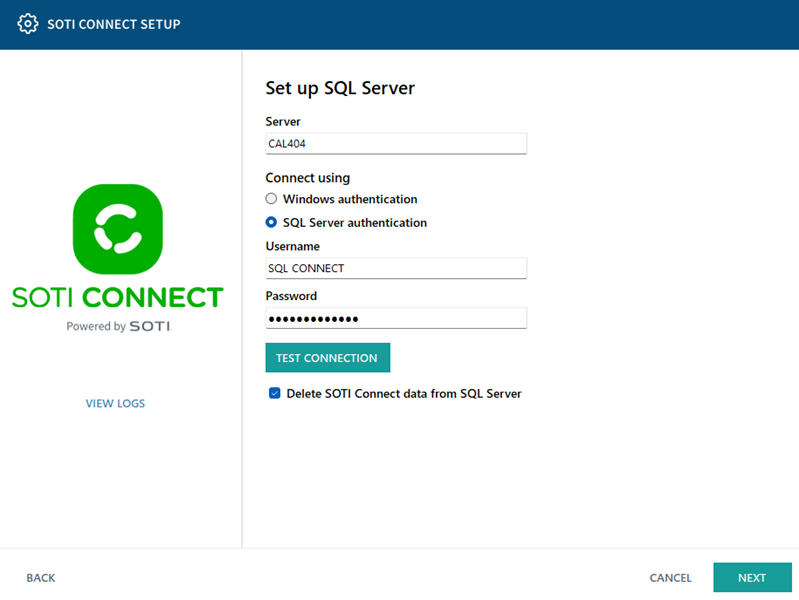 Delete SOTI Connect data from SQL Server