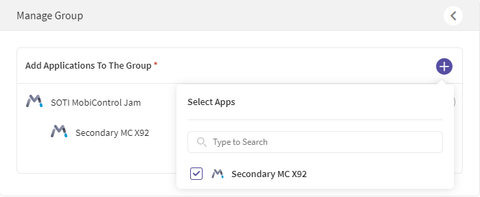 Manage Group section