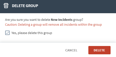 Confirm group deletion
