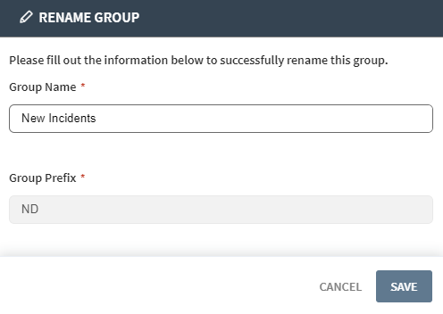 Renaming the group and group prefix