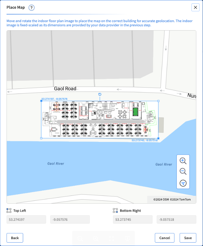 Geolocate the indoor map