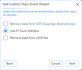 Select the method to retrieve topic values from third-party apps