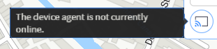 Hover over the Device Agent Status icon to determine the online status of the device