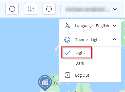 Select the light or dark theme