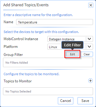 Select the Group Filter Edit icon