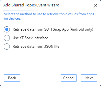 Select the method to use to retrieve topic values from the apps