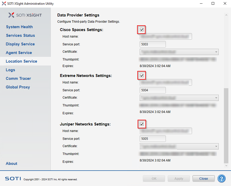 Uset the Admin Utility to check the status of the data provider