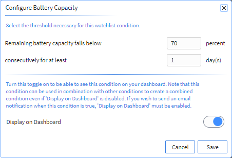 Configure Battery Capacity