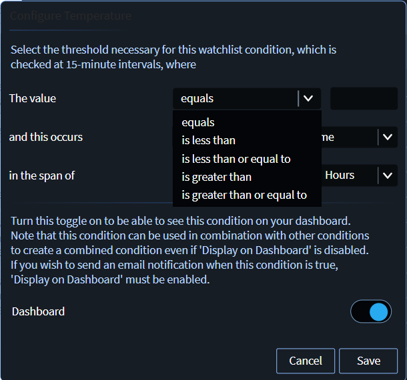 Configure Shared Topics Conditions