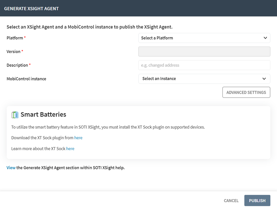 Generate XSight Agent panel