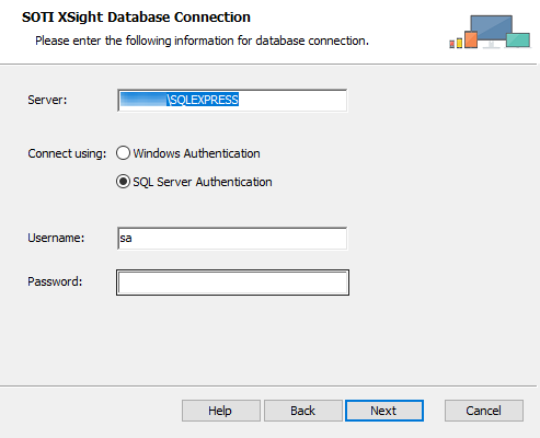 Setup wizard database connection