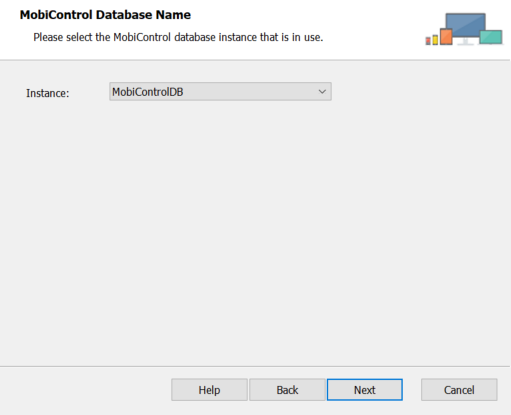 Enter the SOTI MobiControl database name