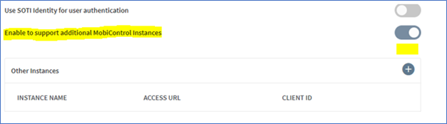 Enable support for additional SOTI MobiControl instances