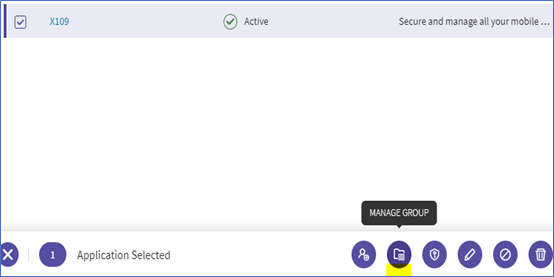 Manage Group button of SOTI MobiControl application when SOTI XSight is integrated.