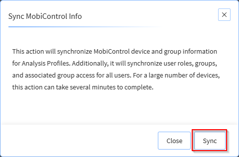 Select the Sync button