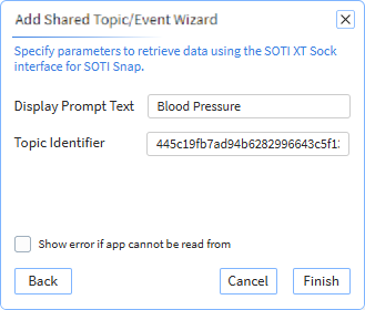 Custom Topic Wizard SOTI Snap app integration screen