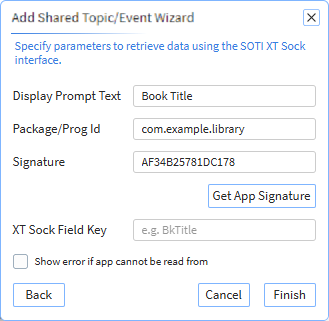 Custom Topic Wizard XT Sock screen