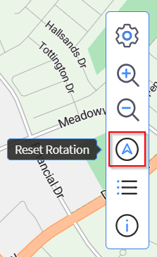 Select the Map Reset Rotation icon