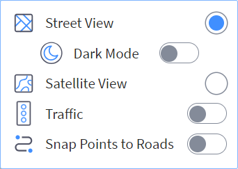 The Map Settings panel