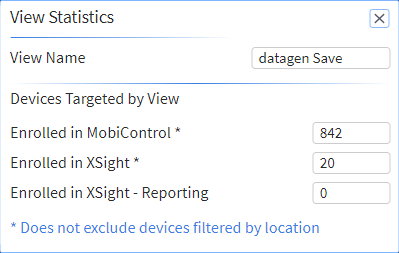 View the statistical information