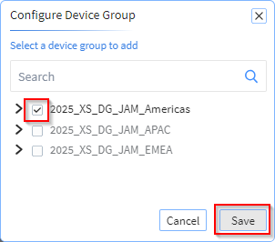 Select the device group