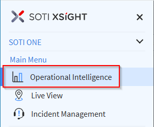 Select Operational Intelligence from the main menu