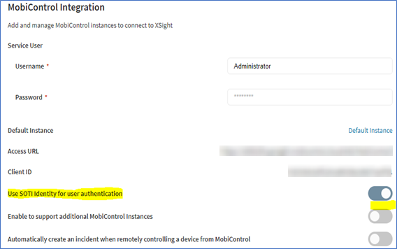 SOTI XSight: SOTI Identity user Authentication