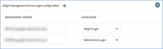 Add both SOTI XSight login modes