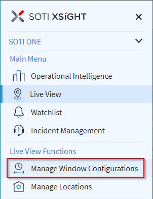 Select Manage Window Configurations