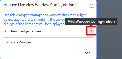 Adding a window configuration