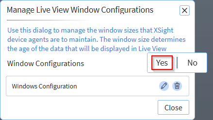 Delete the Live View window configuration