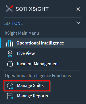 Select Manage Shifts