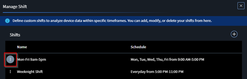 Select the shift to edit