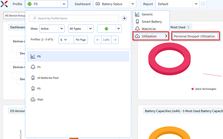 Select Utilization -> Personal Shopper Utilization