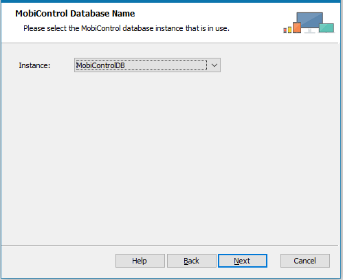Setup Wizard MobiControl database name