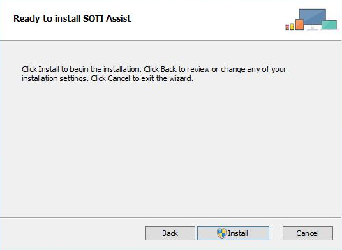 SOTI XSight installer start the install screen