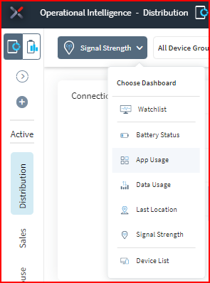 App Usage Dropdown