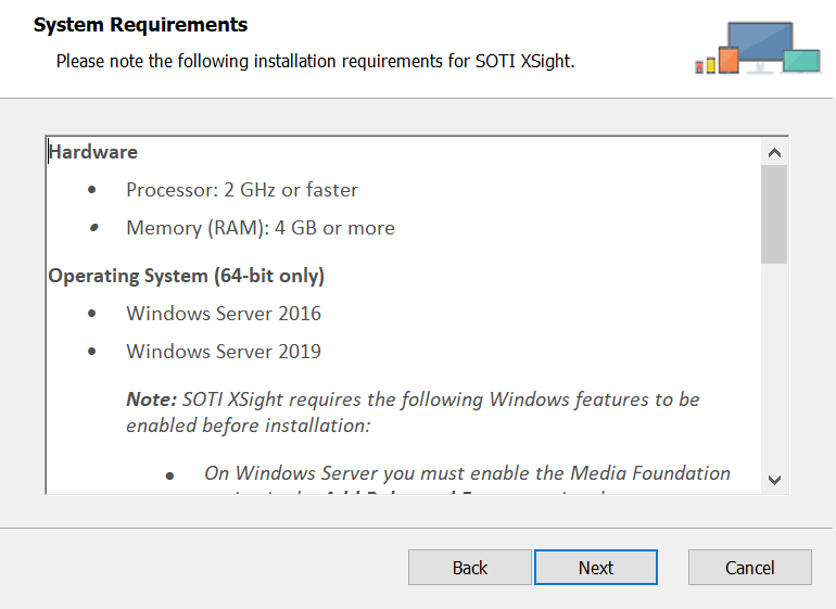 Setup wizard System Requirements